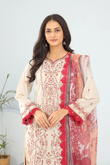 Asim Jofa Design 9 - Asim Jofa Asra Printed Collection AJRA-09-WHITE-00S