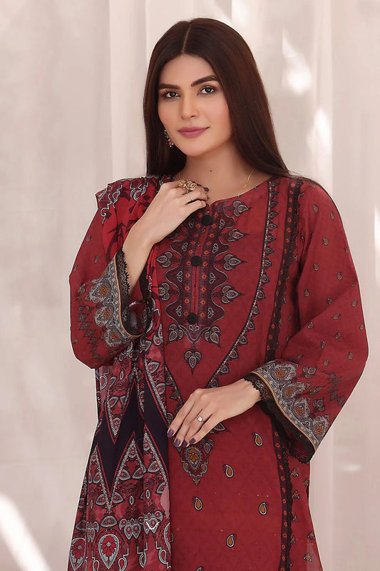 Lawn Purple 3 Piece Suit - Khas